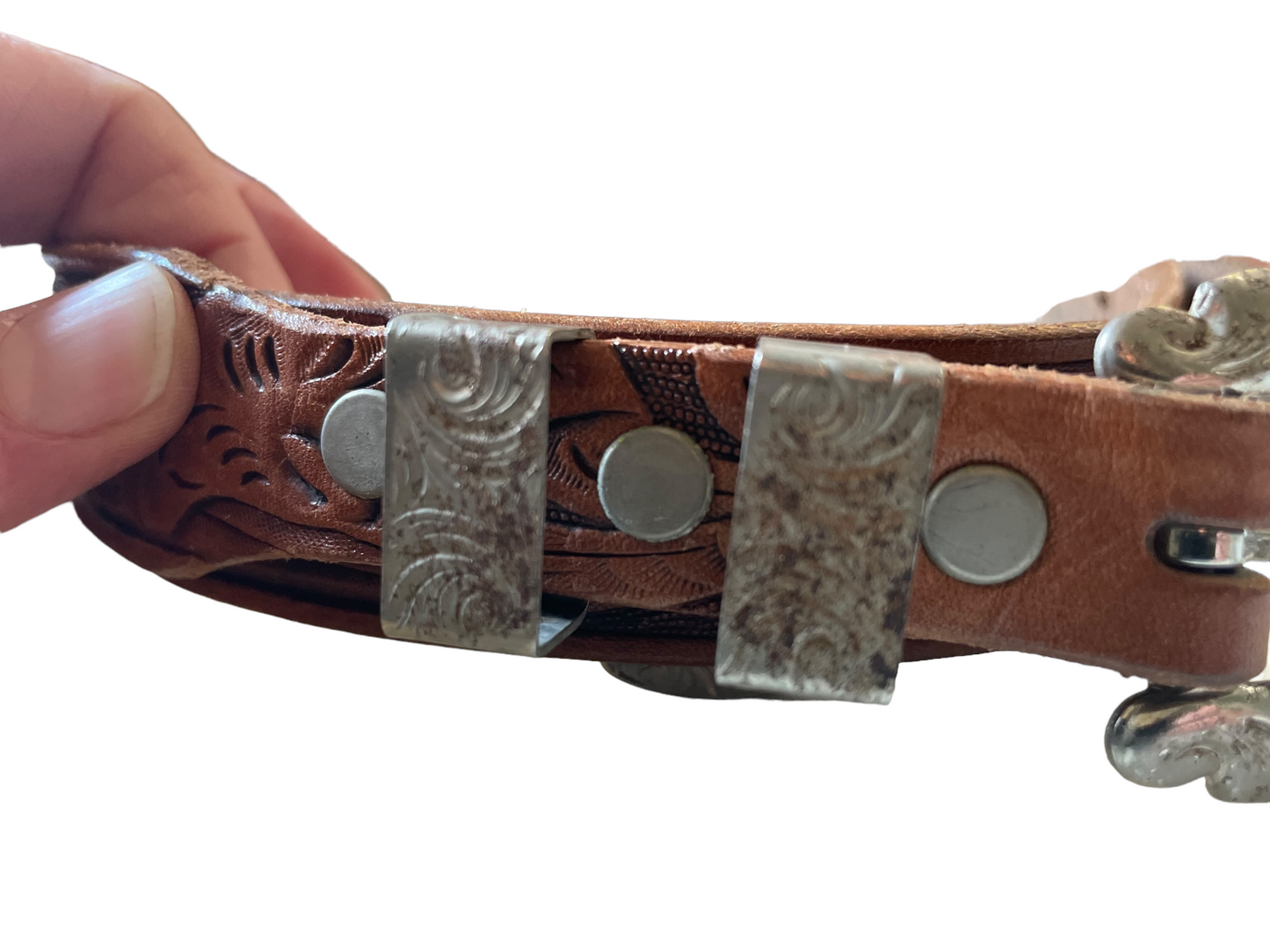 Vintage Westernaire Tooled Leather Belt with Buckle | Barn Owl Vintage | Seattle True Vintage