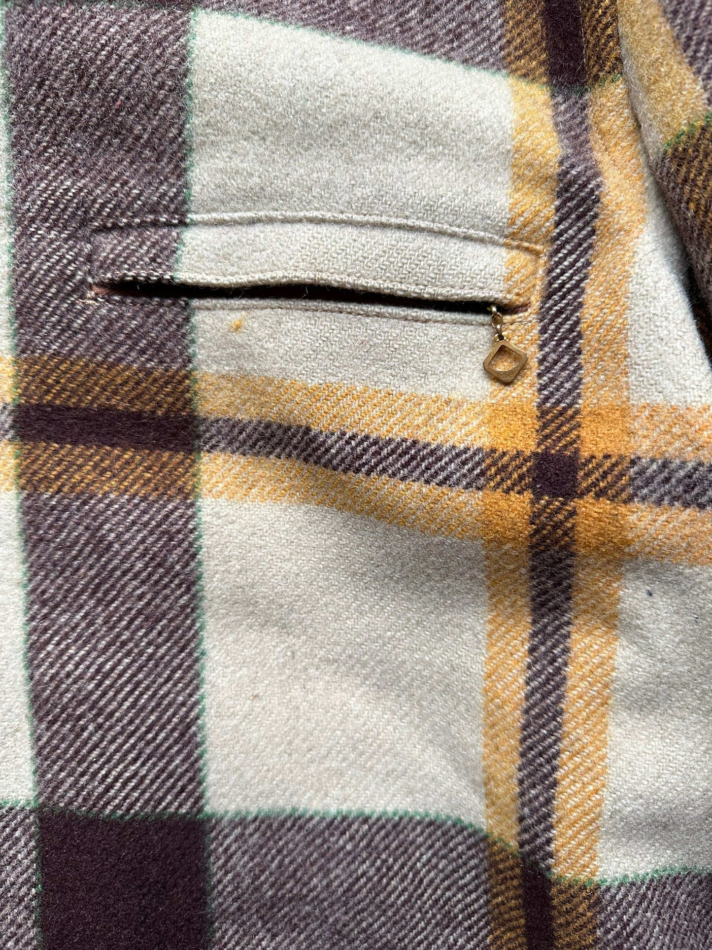 Pocket Zip Detail on Vintage Hercules Wool Jacket SZ XL |  Barn Owl Vintage Goods | Vintage Sears Wool Coat Seattle