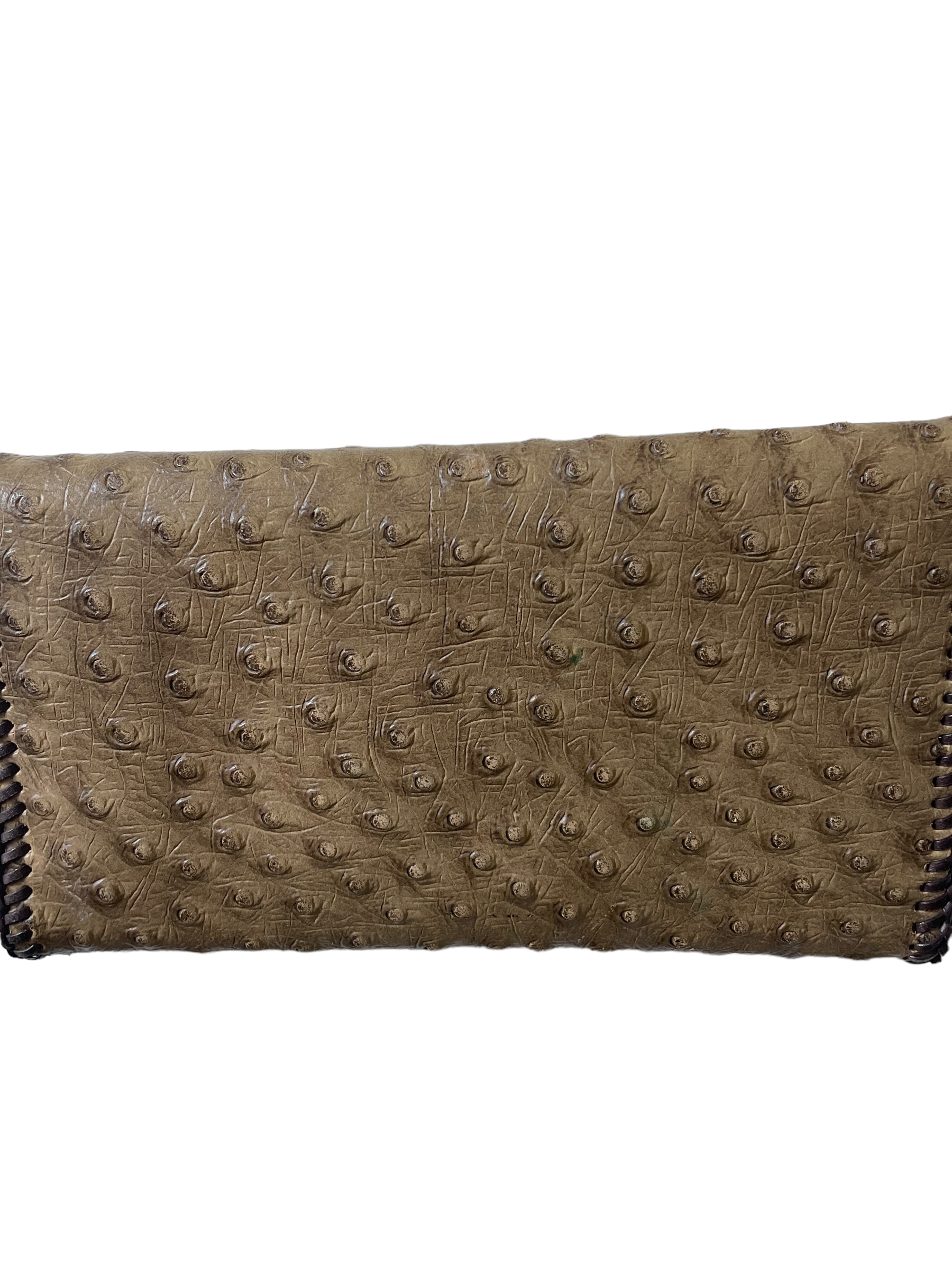 Vintage Ostrich Leather Wallet full back view