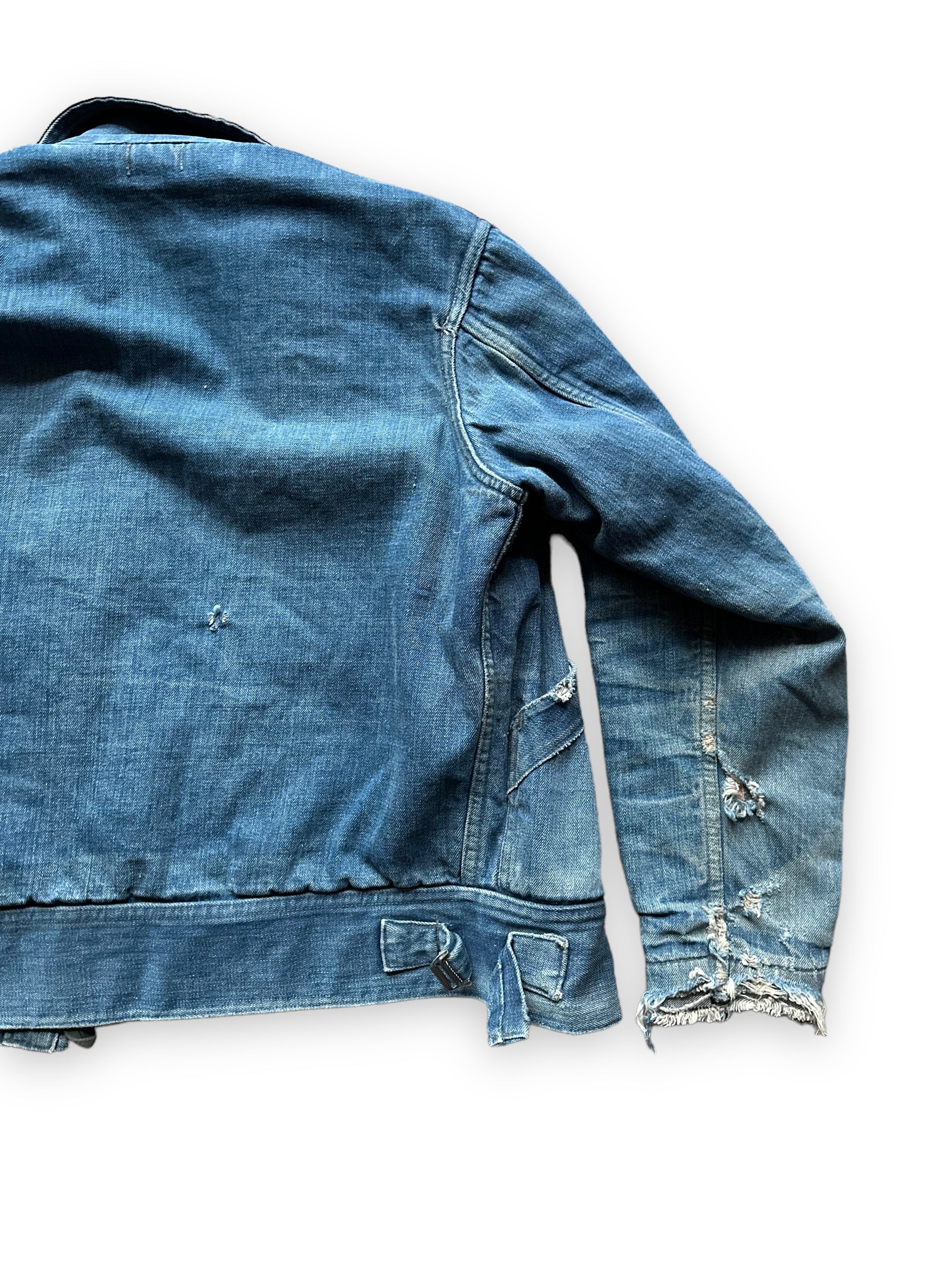 Right Rear View on Vintage Blanket Lined Fitz Denim Jacket | Seattle Vintage Workwear Clothing | Barn Owl Vintage