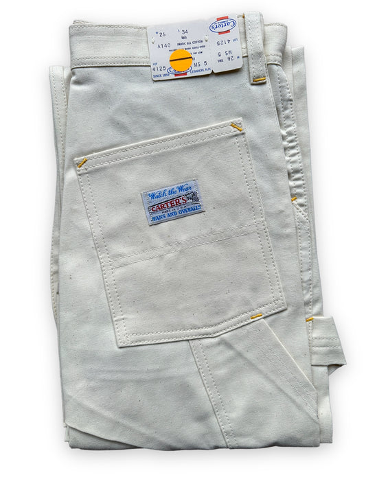 Rear Folded View of NOS Vintage Carter's Ecru Painters Pants W26 L34 | Vintage Workwear Seattle | Barn Owl Vintage Clothing
