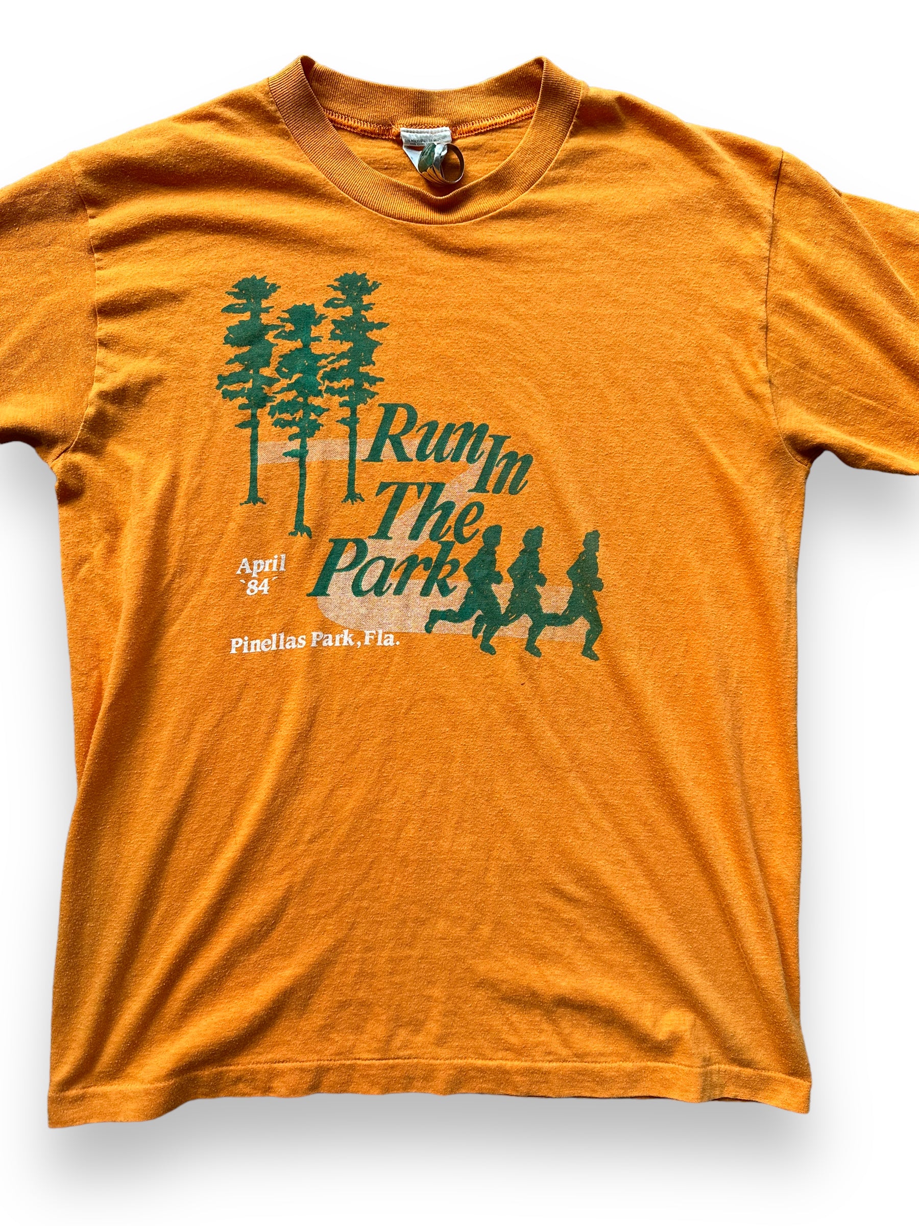 Front Detail on 1984 Run in the Park Tee SZ L | Vintage Graphic T-Shirts Seattle | Barn Owl Vintage Tees Seattle