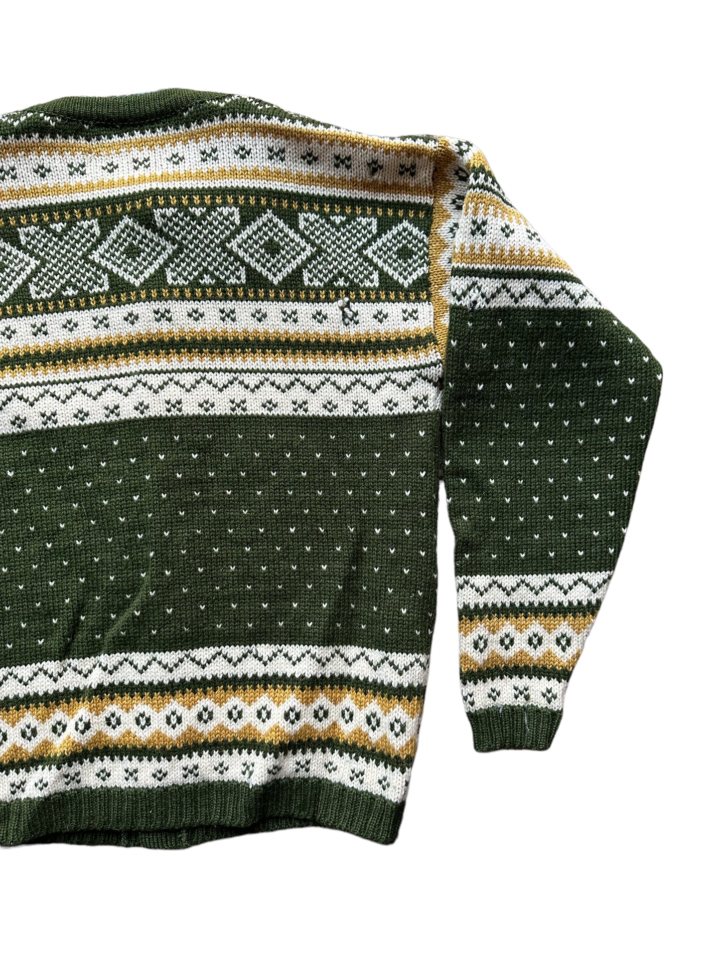 Right Rear View on Vintage Polar Brand Norwegian Wool Sweater SZ M |  Vintage Norwegian Sweaters Seattle | Barn Owl Vintage Seattle