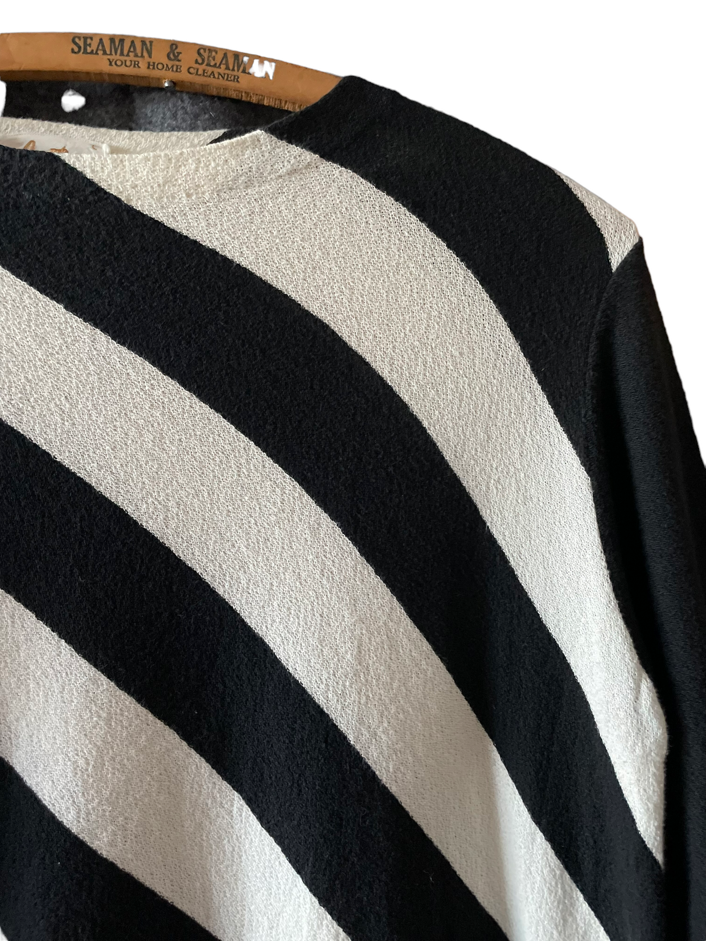 Left front shoulder view of Vintage 1950s Jantzen Striped Top | Barn Owl Seattle | Vintage Jantzen Clothing