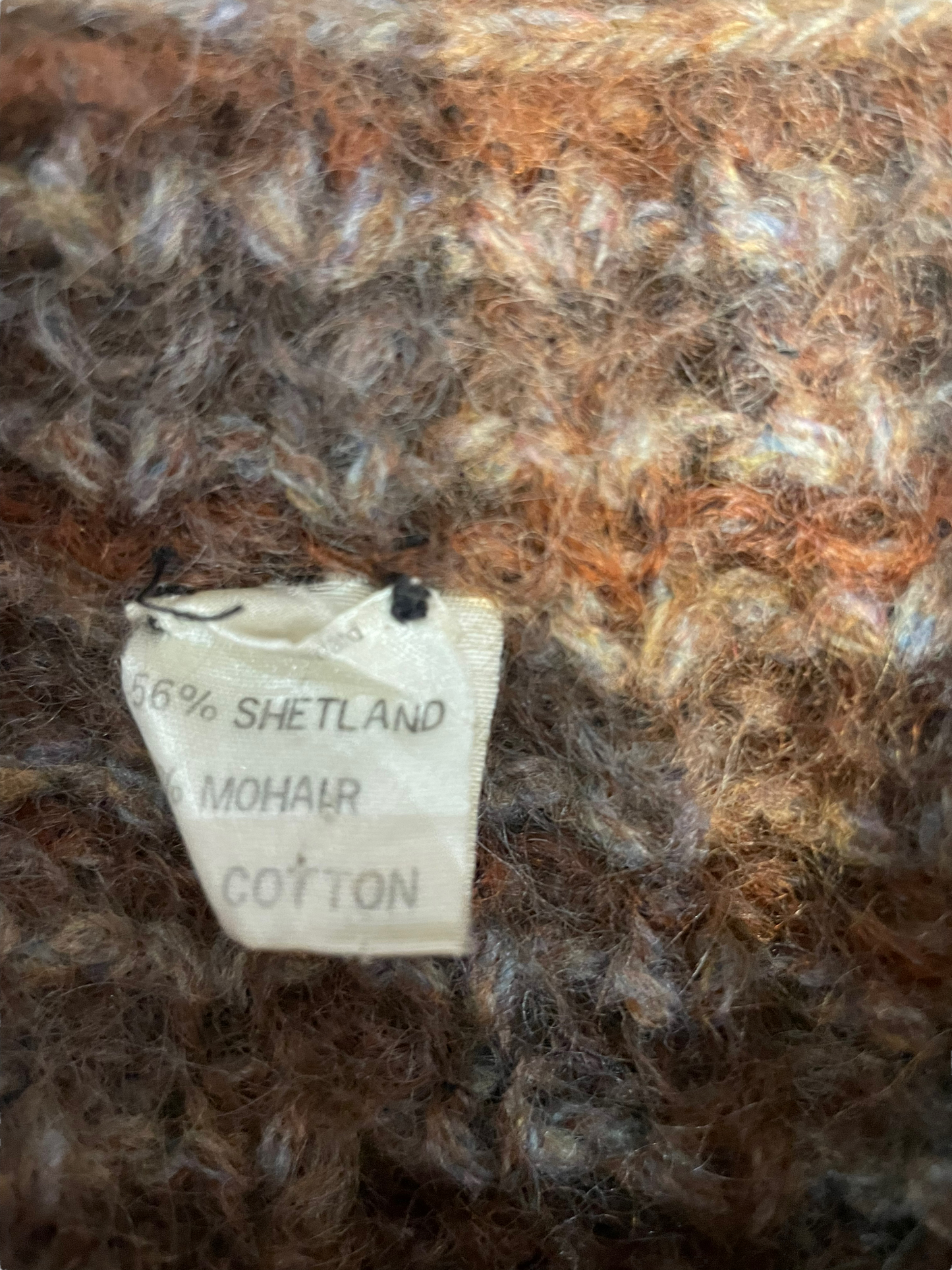Vintage 1960s Shetland Wool Grampa Cardigan |  Barn Owl Vintage | Seattle Vintage Sweaters View of tag.