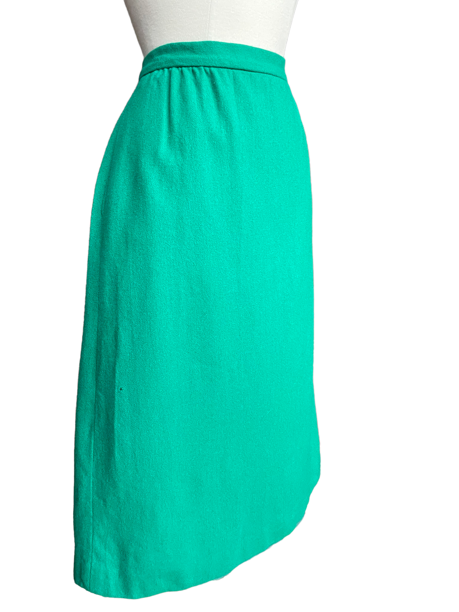 Right side view of Vintage 1960s Green Wool Pencil Skirt | Barn Owl Vintage | Seattle Vintage Skirts