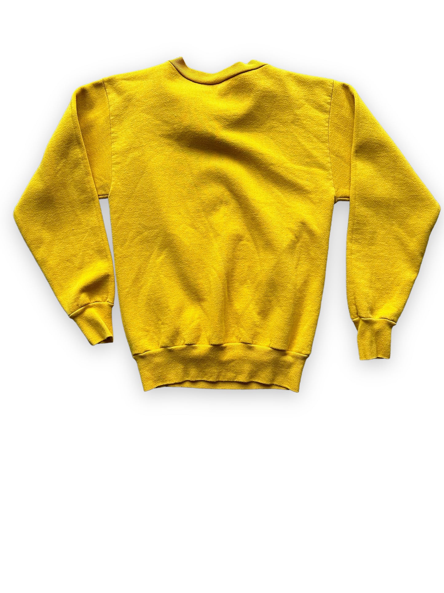 Rear View of Vintage Yellow Wyoming Crewneck Sweatshirt SZ M | Vintage Crewneck Sweatshirt Seattle | Barn Owl Vintage Seattle
