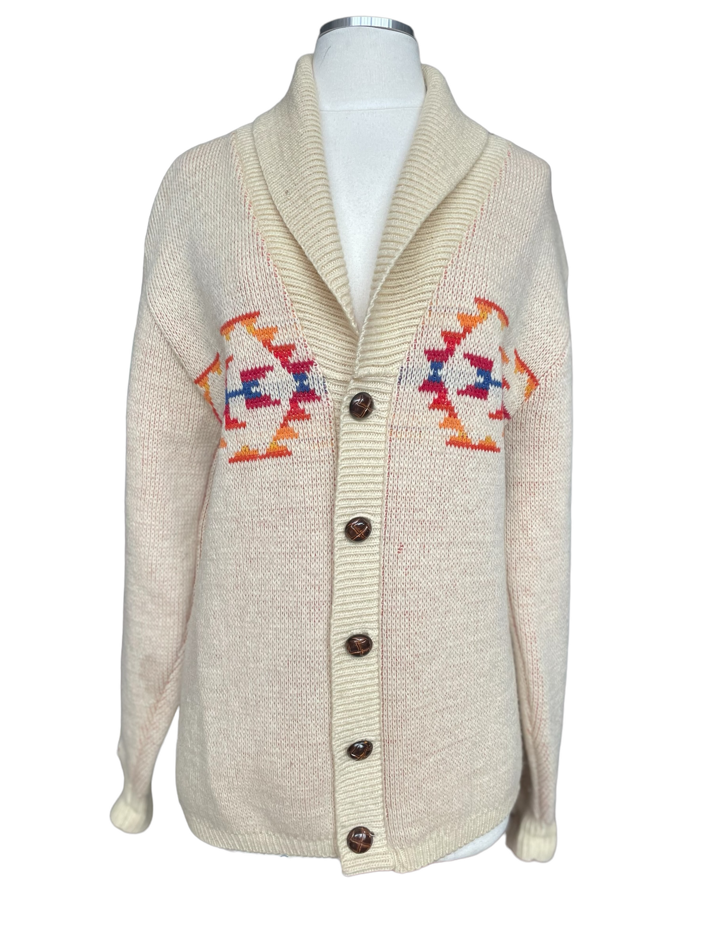Vintage Pendleton Western Wear Cardigan | Barn Owl Vintage | Seattle Vintage Sweaters Full front view.