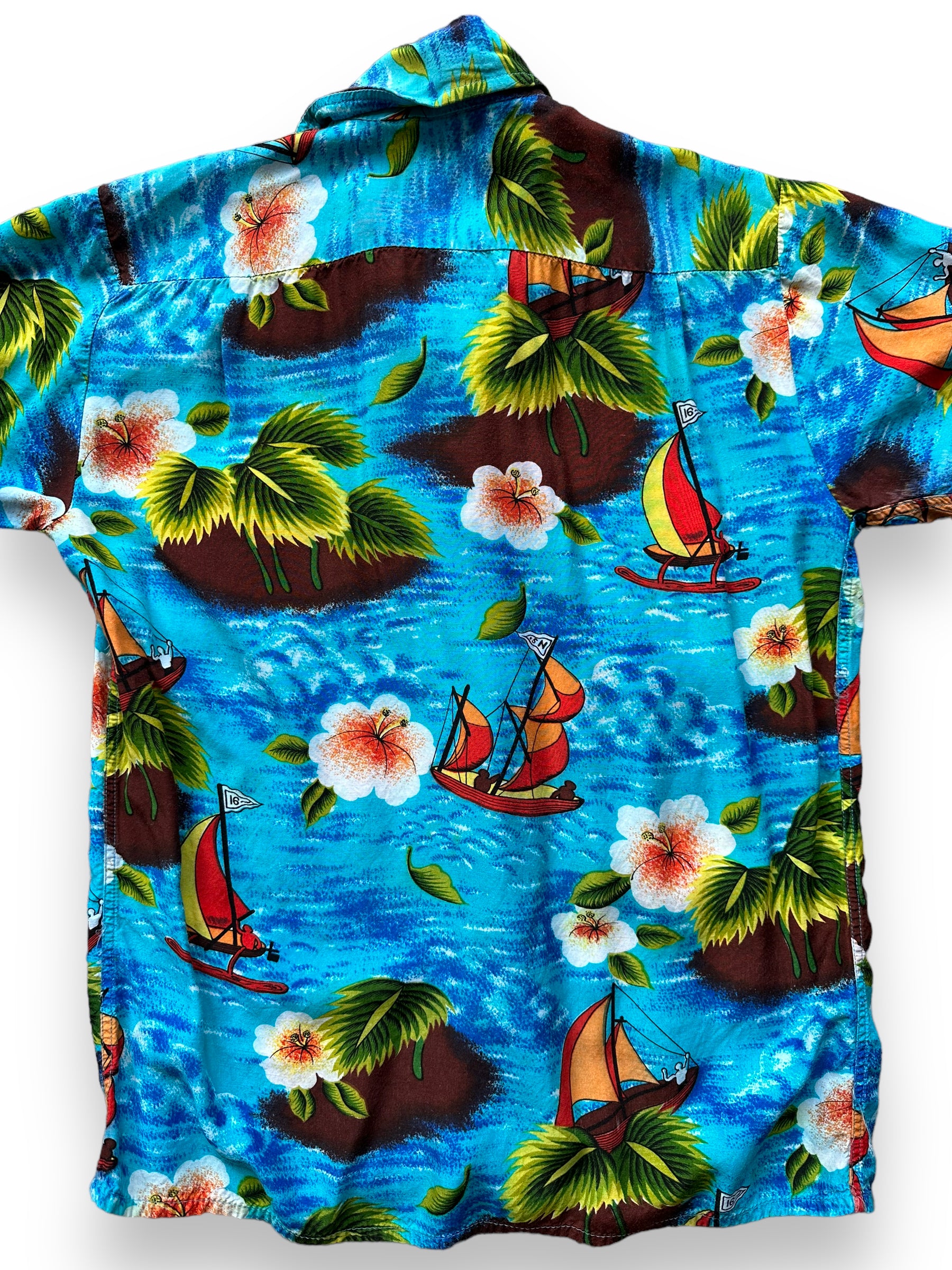 Tropical Hawaiian Floral Flowers Tie Dye Look Print Tee Shirt