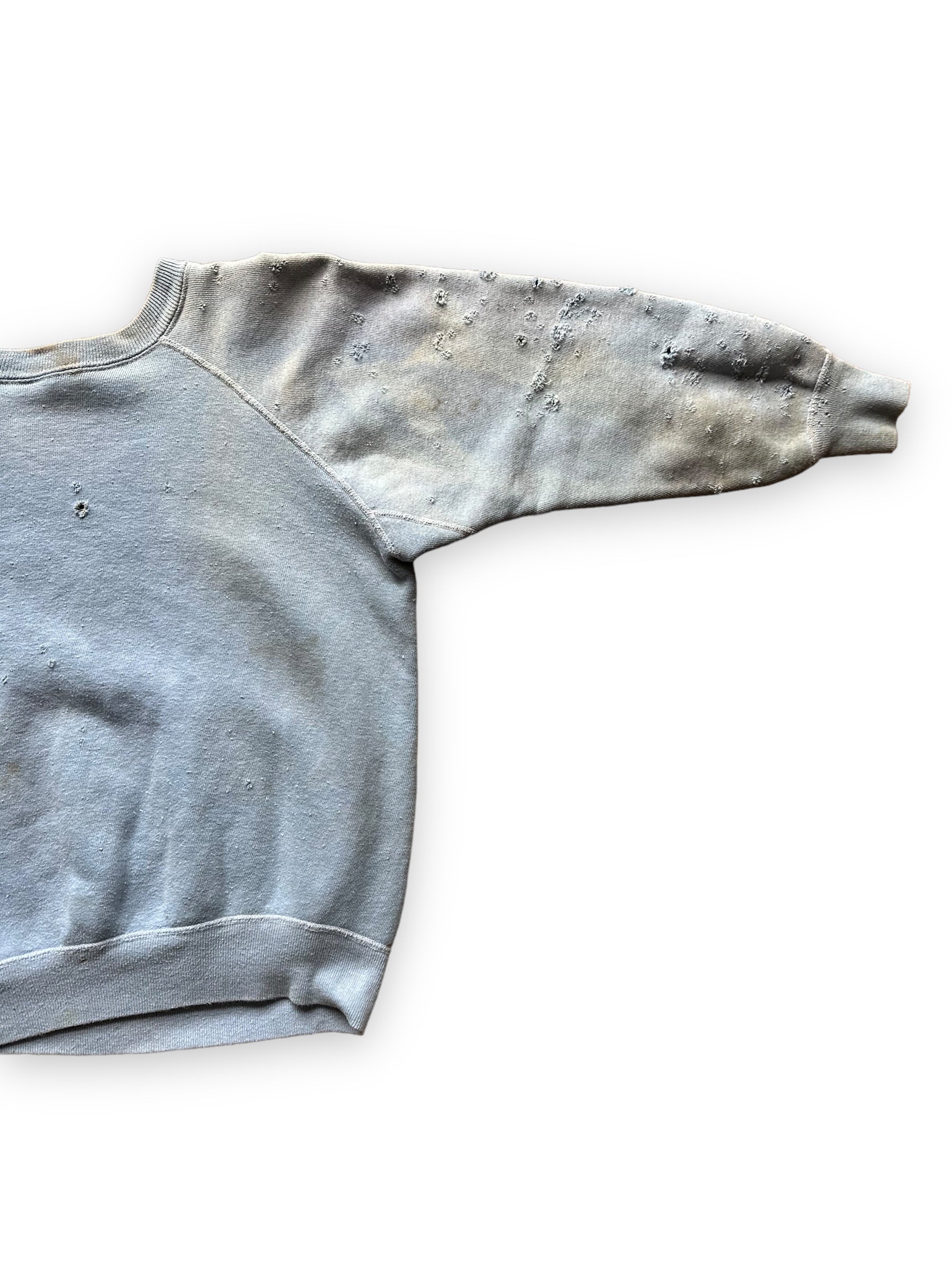 Rear Right Sleeve View on Vintage Distressed Cheley Camps Colorado Crewneck Sweatshirt | Vintage Crewneck Seattle | Barn Owl Vintage Clothing