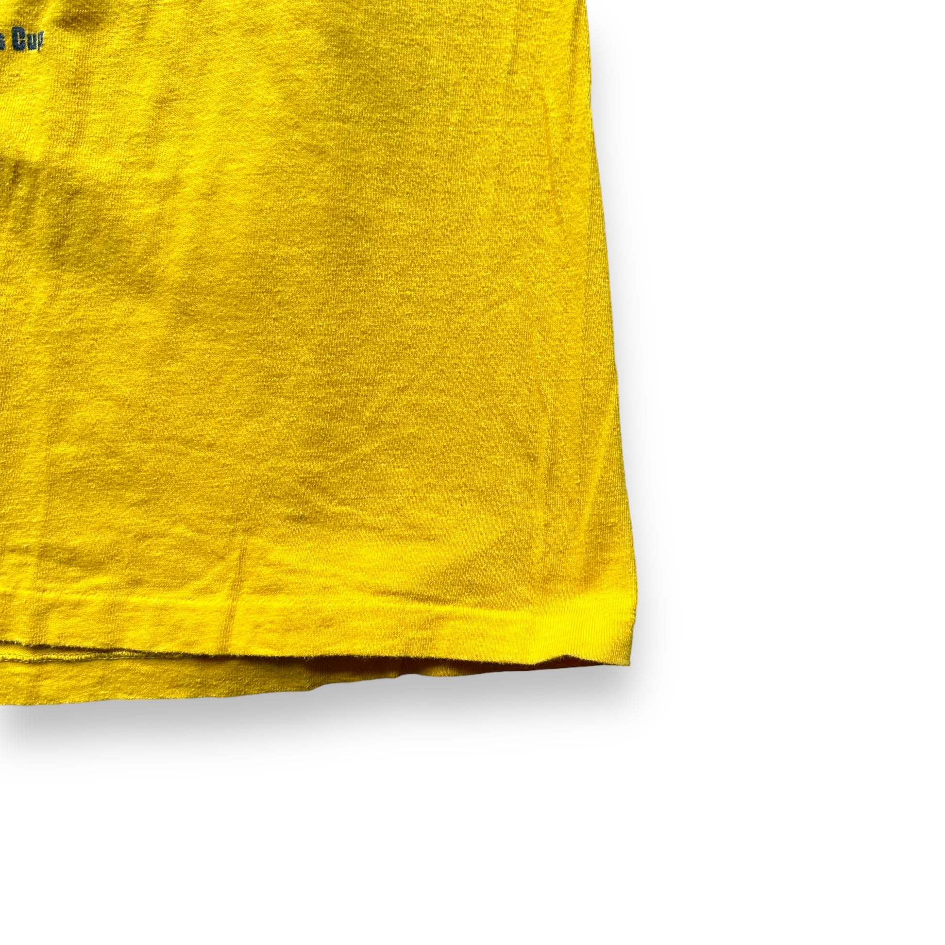 Lower Single Stitch Hem View on Vintage Keehi Drydock Corporation Pocket Tee SZ M | Vintage Sailing T-Shirts Seattle | Barn Owl Vintage Tees Seattle