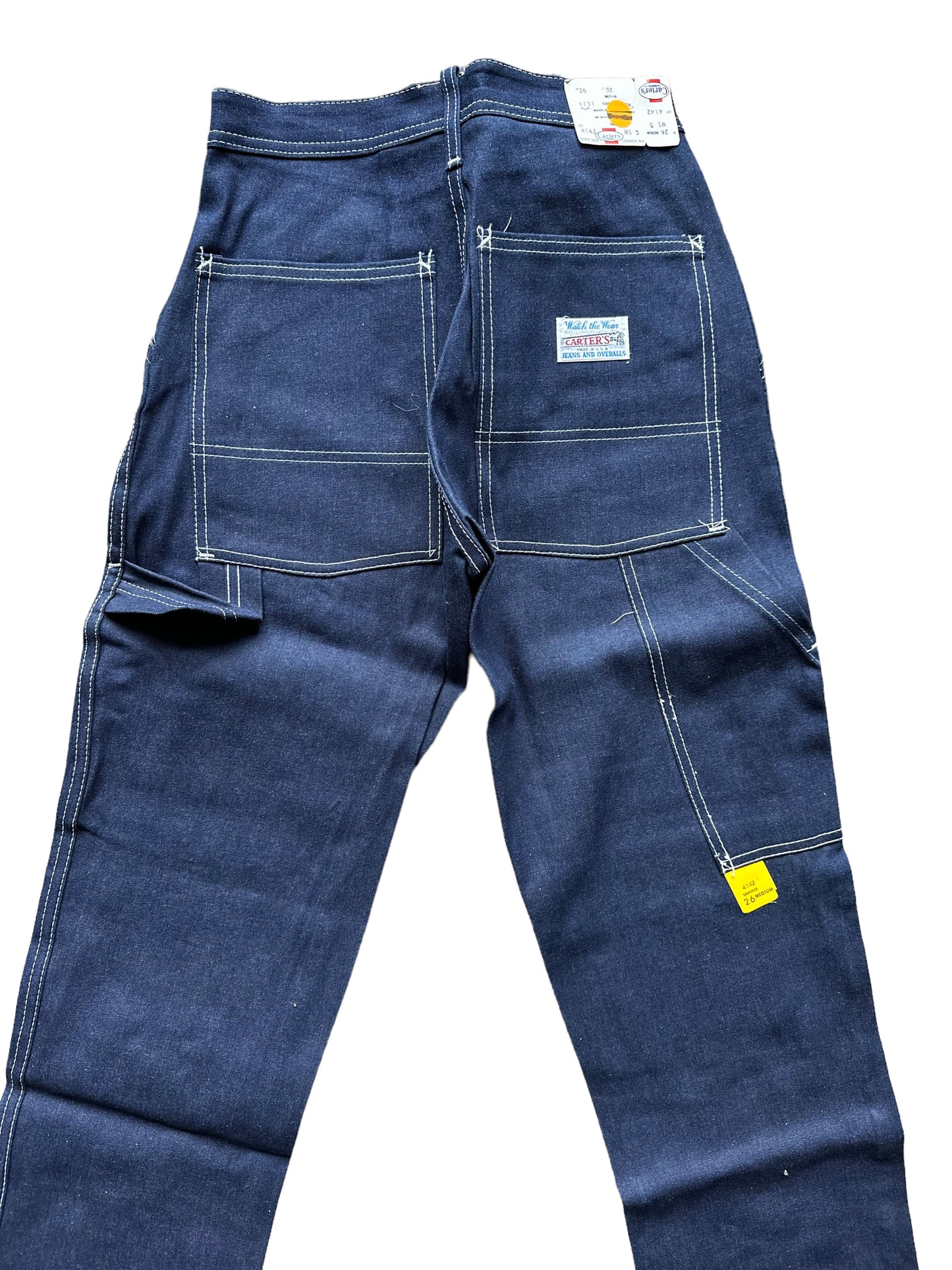 Upper Rear View on NOS Vintage Carter's Carpenter Jeans W26 L32 | Vintage Workwear Seattle | Barn Owl Vintage Clothing