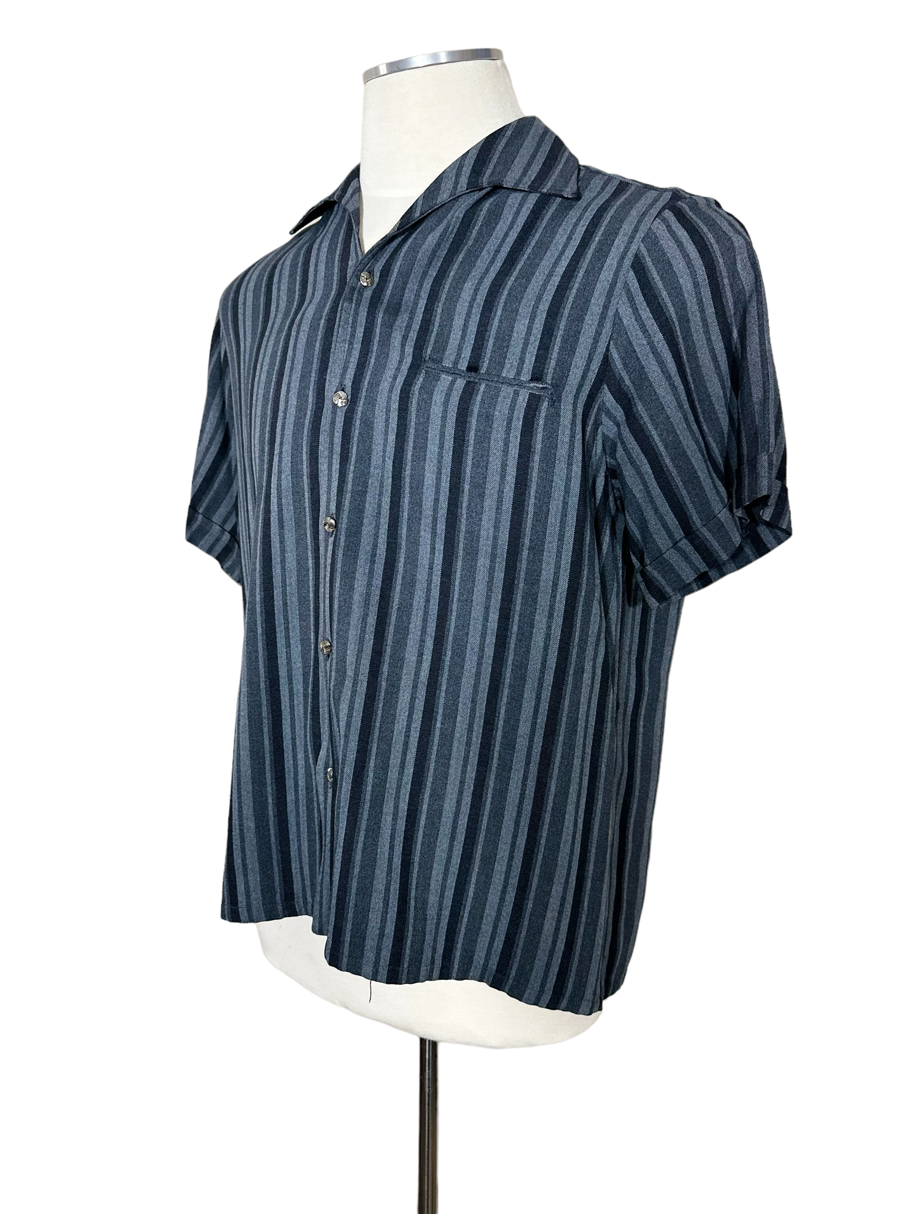 Left Quarter View of Vintage Sportsman of California Short Sleeve Loop Collar Shirt | Seattle Vintage Clothing Store
