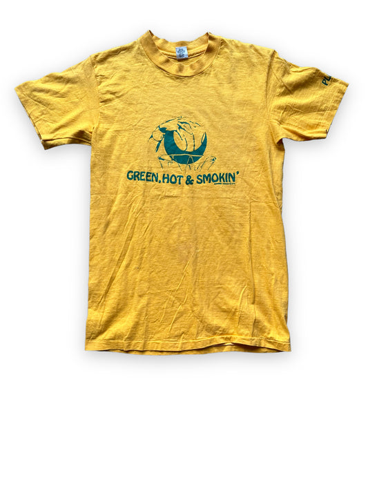 Front View of Vintage 1978 Seattle Supersonics Green, Hot & Smoking Playoff Tee SZ M | Vintage Seattle SuperSonics Tees | Barn Owl Vintage