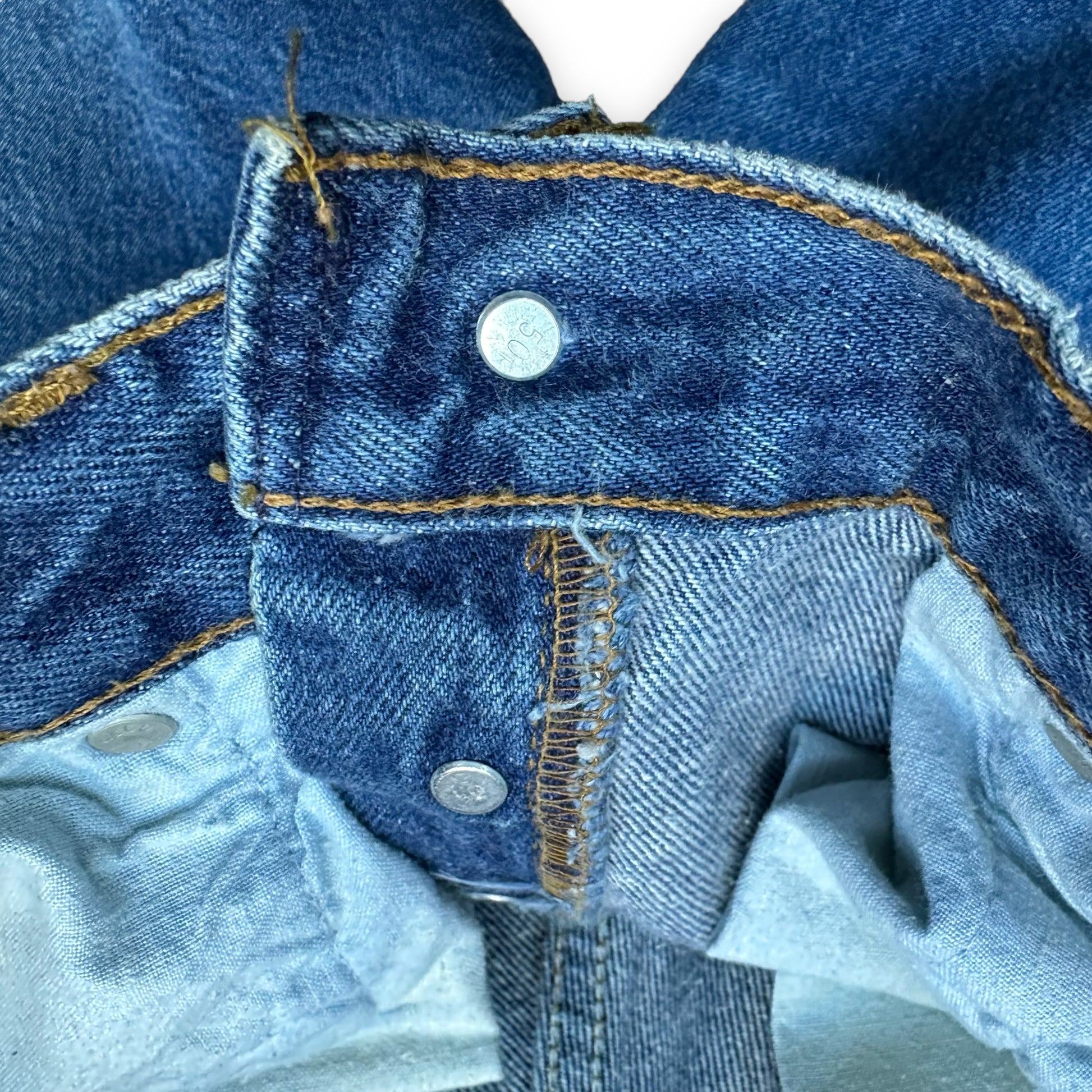 501 Button Factory Code on Vintage Made in the USA Levis 501s W30 L34 | Vintage Denim Seattle | Barn Owl Vintage Workwear