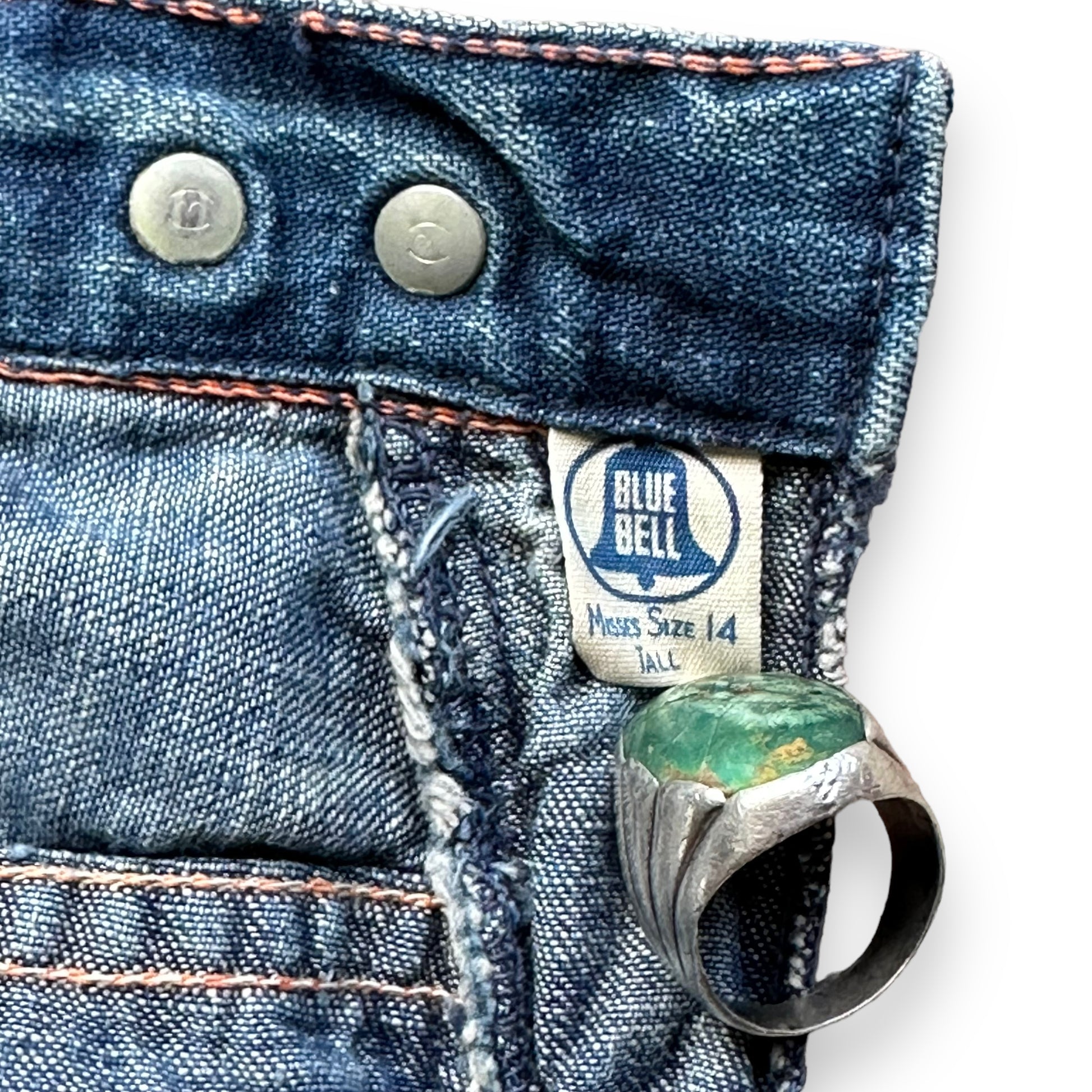 Blue Bell Label in Vintage Blue Bell Misses Ladies Side Zip Jeans SZ 14 | Barn Owl Vintage Seattle | Vintage Womens Side Zip Denim