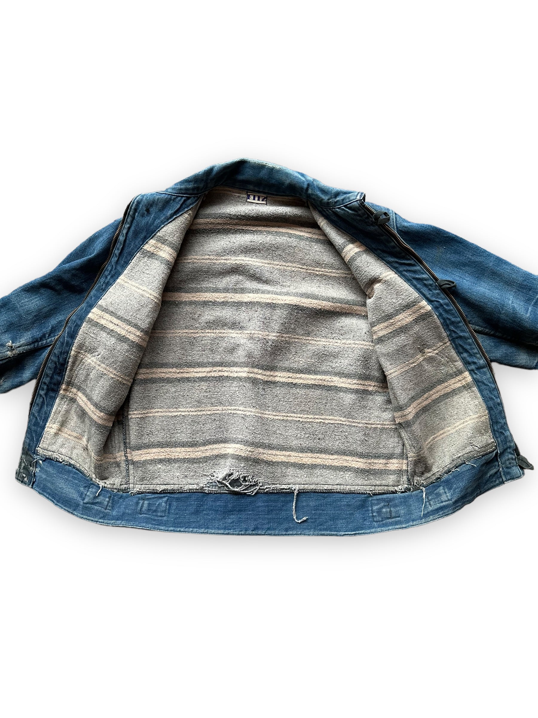 Blanket Lining on Vintage Blanket Lined Fitz Denim Jacket | Seattle Vintage Workwear Clothing | Barn Owl Vintage