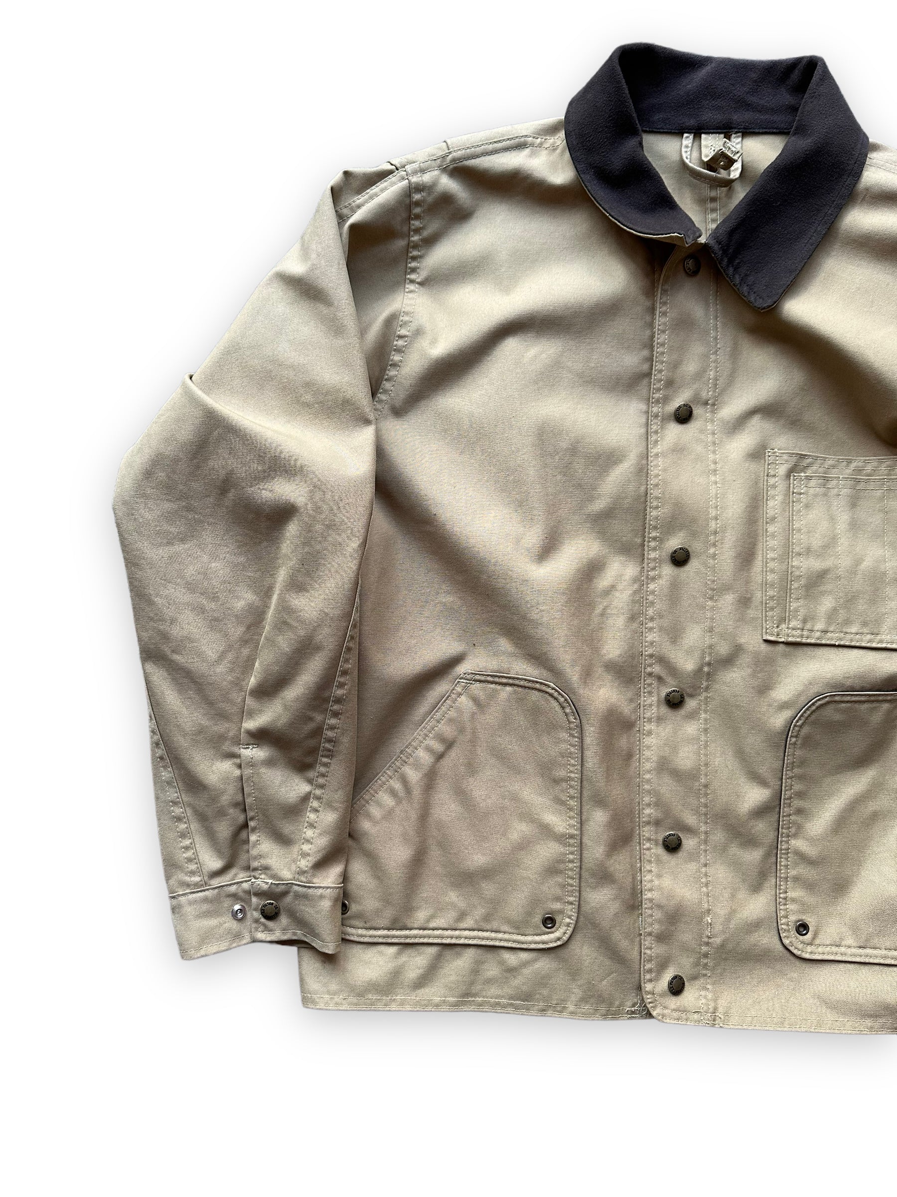Front Right View of Vintage Filson Dry Finish Unlined Timberline Jacket SZ XL | Vintage Filson Workwear Seattle