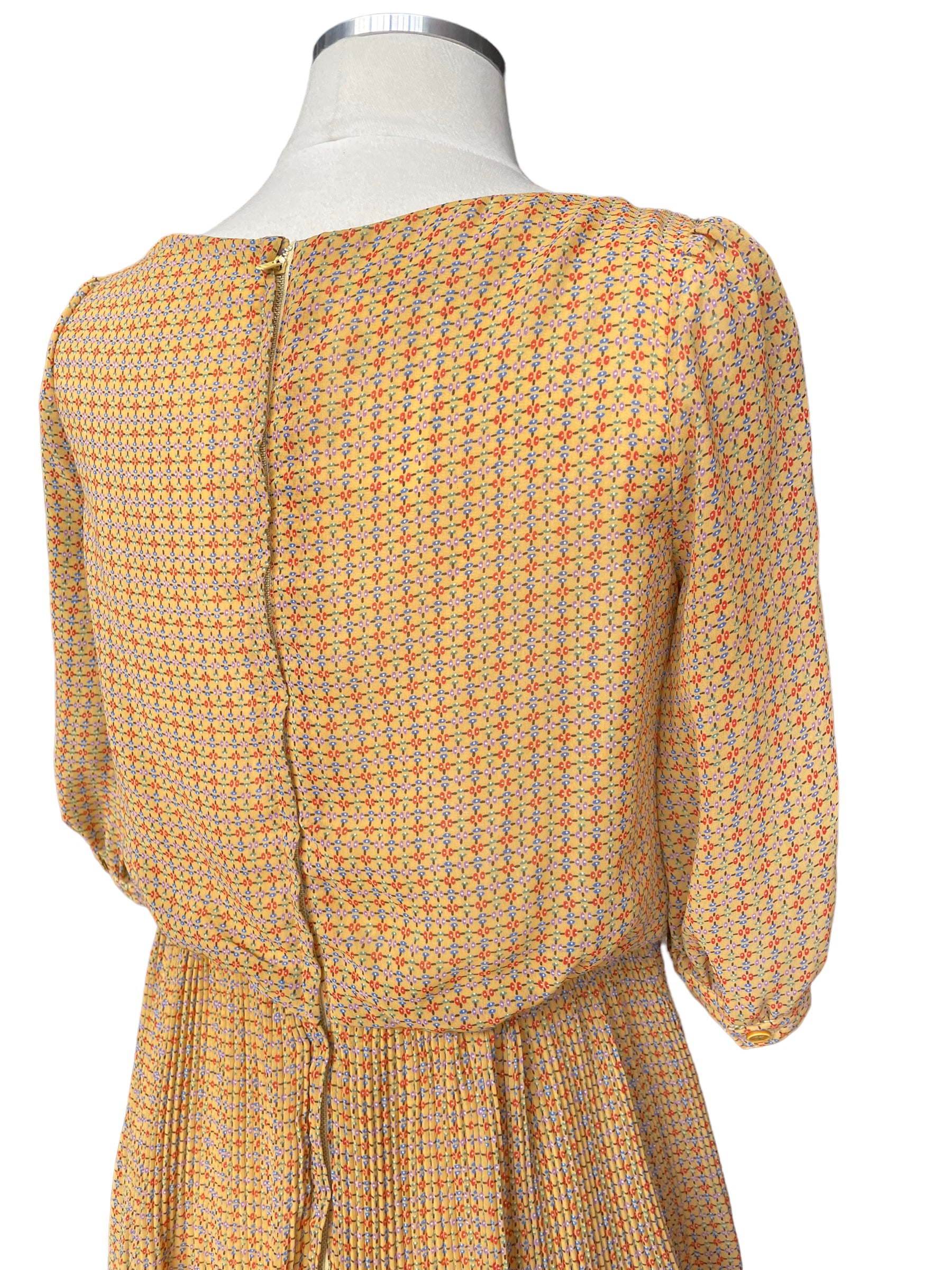 Back left view of Vintage 1950s Parisian Sheer Rayon Dress 