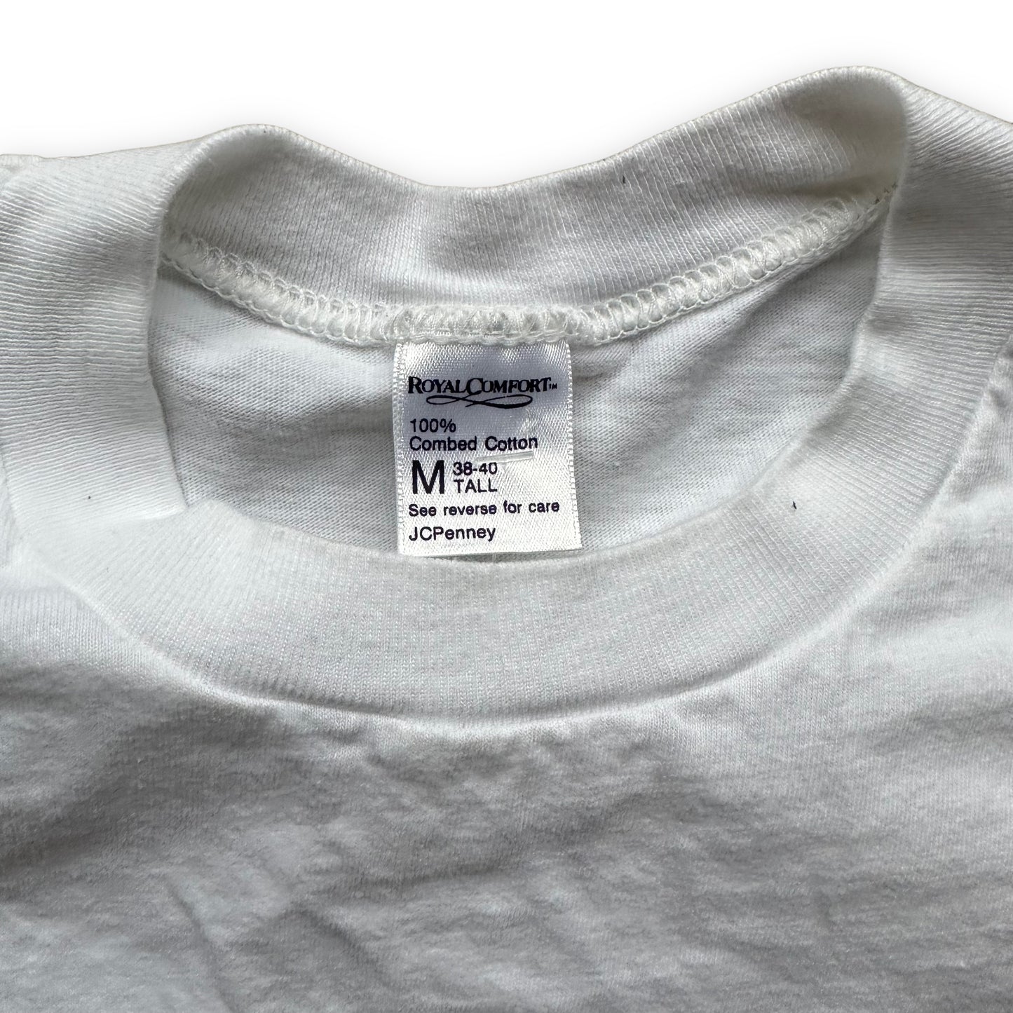 Tag View of Vintage Royal Comfort Pocket Tee Shirt SZ M | Vintage Blank Tees Seattle | Vintage T-Shirts Seattle