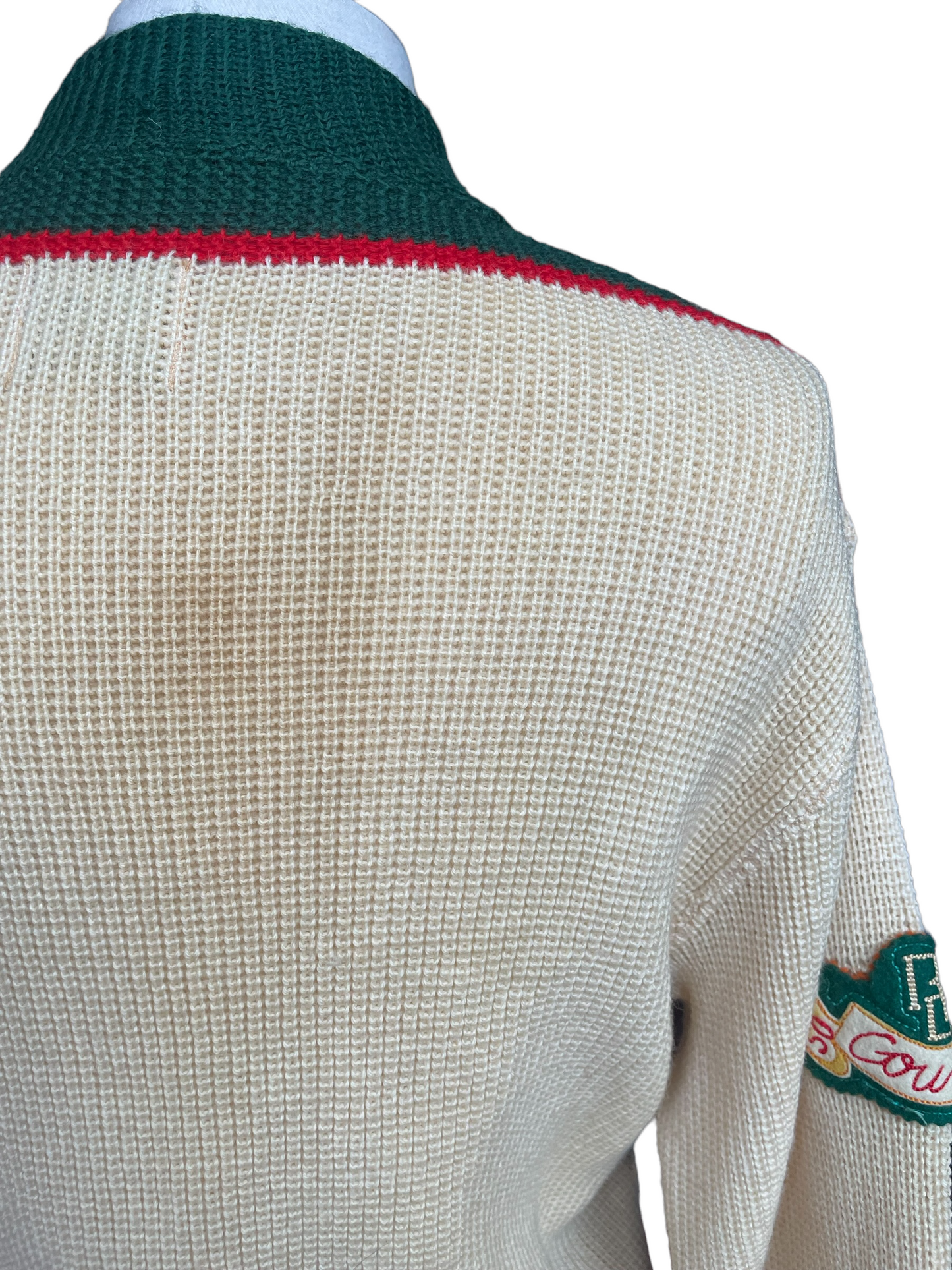 Right Rear View of Vintage 1950 Cloverdale Knitting Mills Sweater SZ M | Barn Owl Vintage | Seattle True Vintage Sweaters