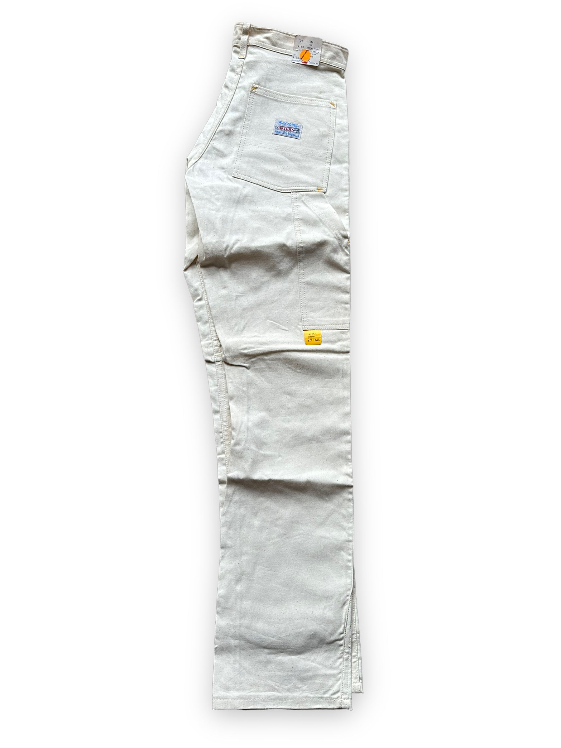 Folded Half View of NOS Vintage Carter's Ecru Painters Pants W29 L34 | Vintage Workwear Seattle | Barn Owl Vintage Clothing