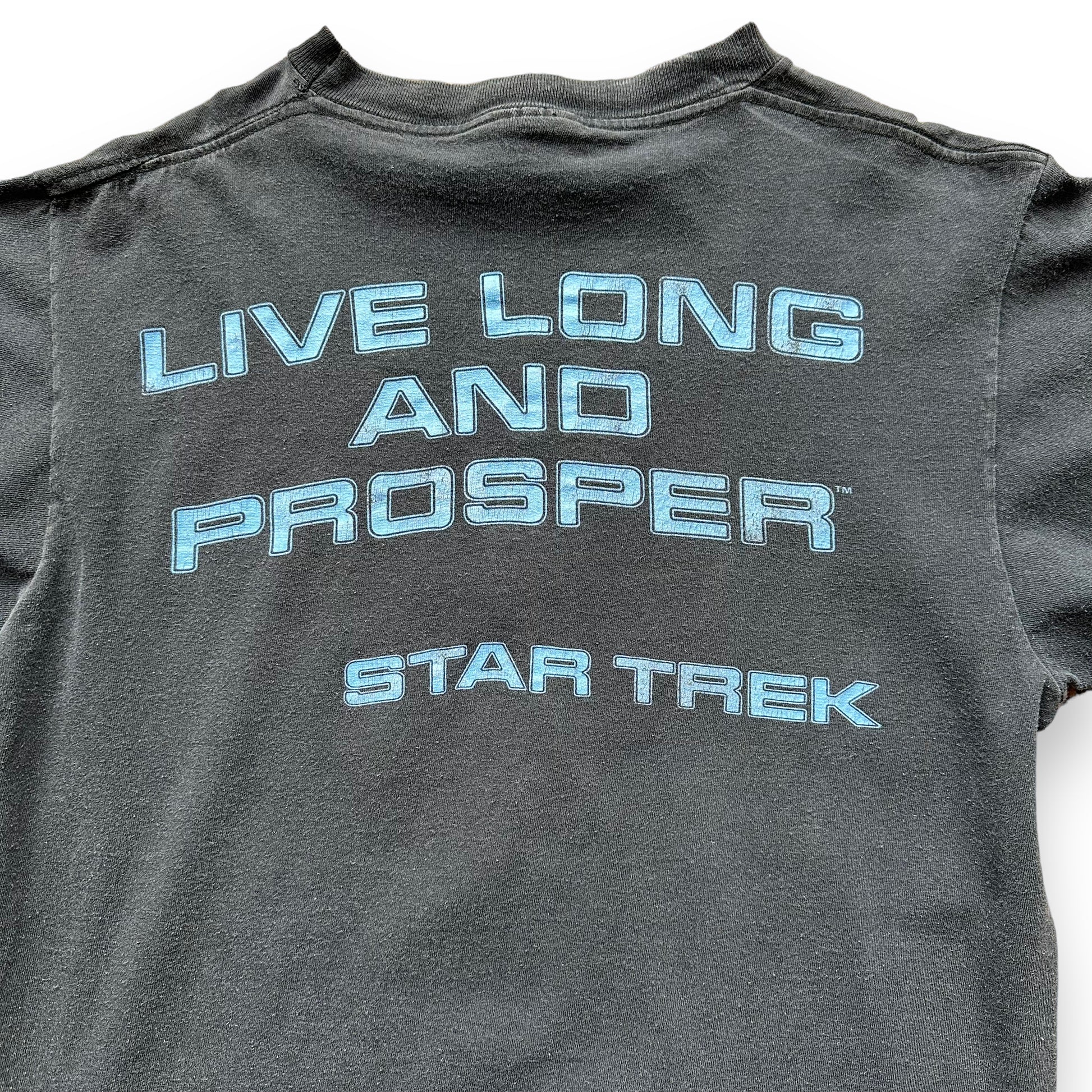 Rear Detail on Vintage 1990's Star Trek Spock Tee SZ L | Vintage Single Stitch Star Trek T-Shirts Seattle | Barn Owl Vintage Tees Seattle