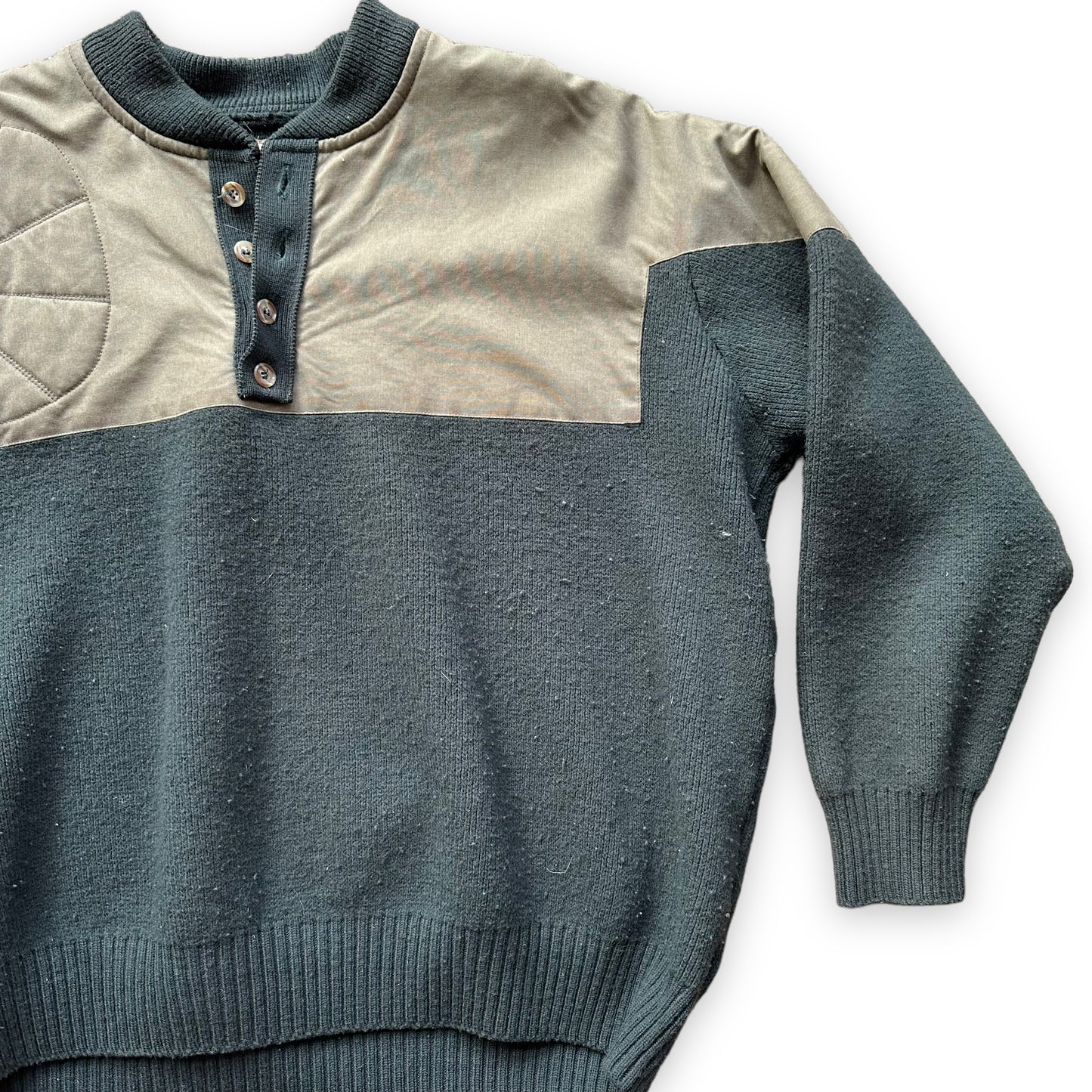 Front Left View of Filson Guide Sweater SZ XL |  Barn Owl Vintage Goods | Vintage Filson Workwear Seattle